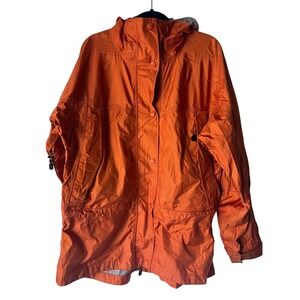 Vintage EMS Eastern Mountain Sports Orange Rain‎ Coat Women's L Hooded